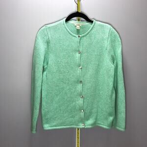 L.L.Bean Mint Green Cotton Knit‎ Cardigan Sweater Women’s M